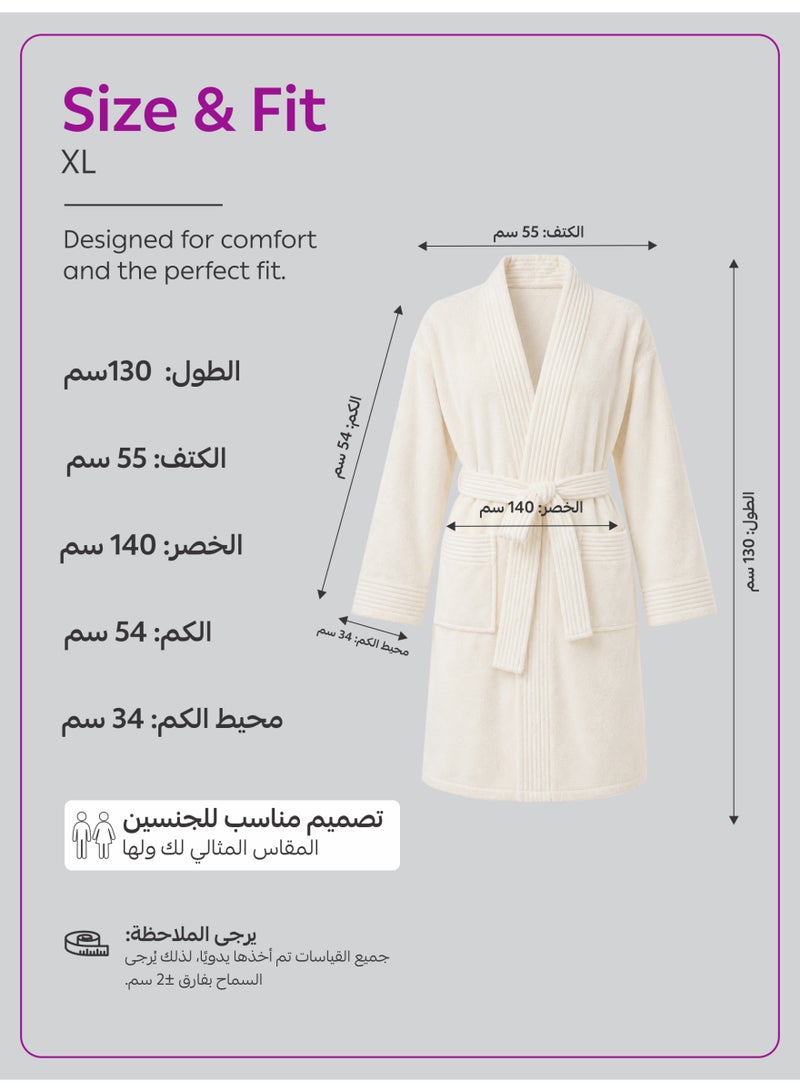 Donetella 1-Pcs Unisex  Bathrobe  XL Size - Kimono Collar, Highly Absorbent, Quick Dry, Soft Spa Robe with Belt & Pockets - Microfiber 330 GSM, Everyday Use - Image 4