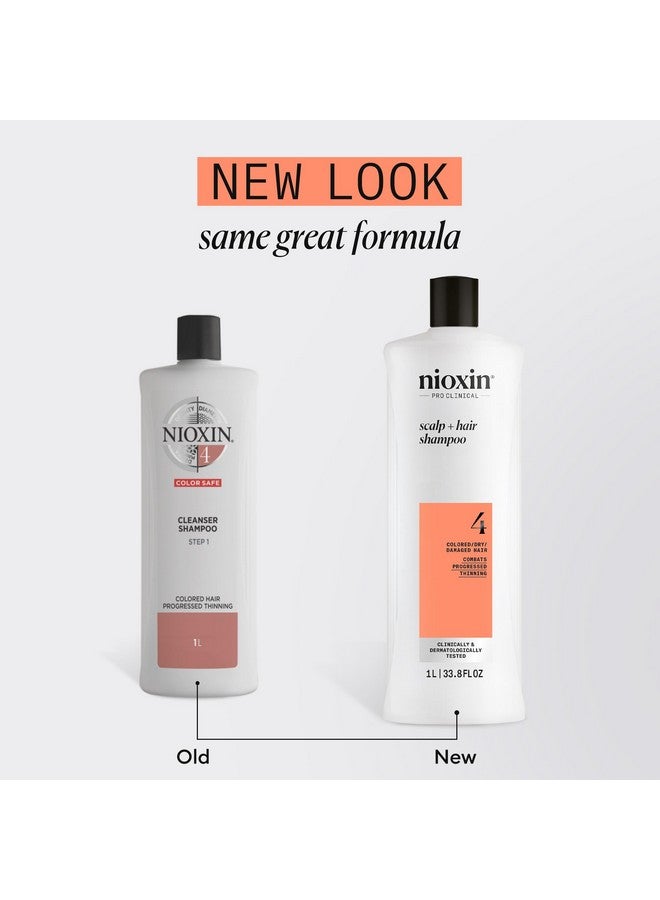 Nioxin System 4 Scalp + Hair Shampoo - Hair Thickening Shampoo For Damaged Hair with Progressed Thinning, 33.8 fl oz (Packaging May Vary) - Image 2