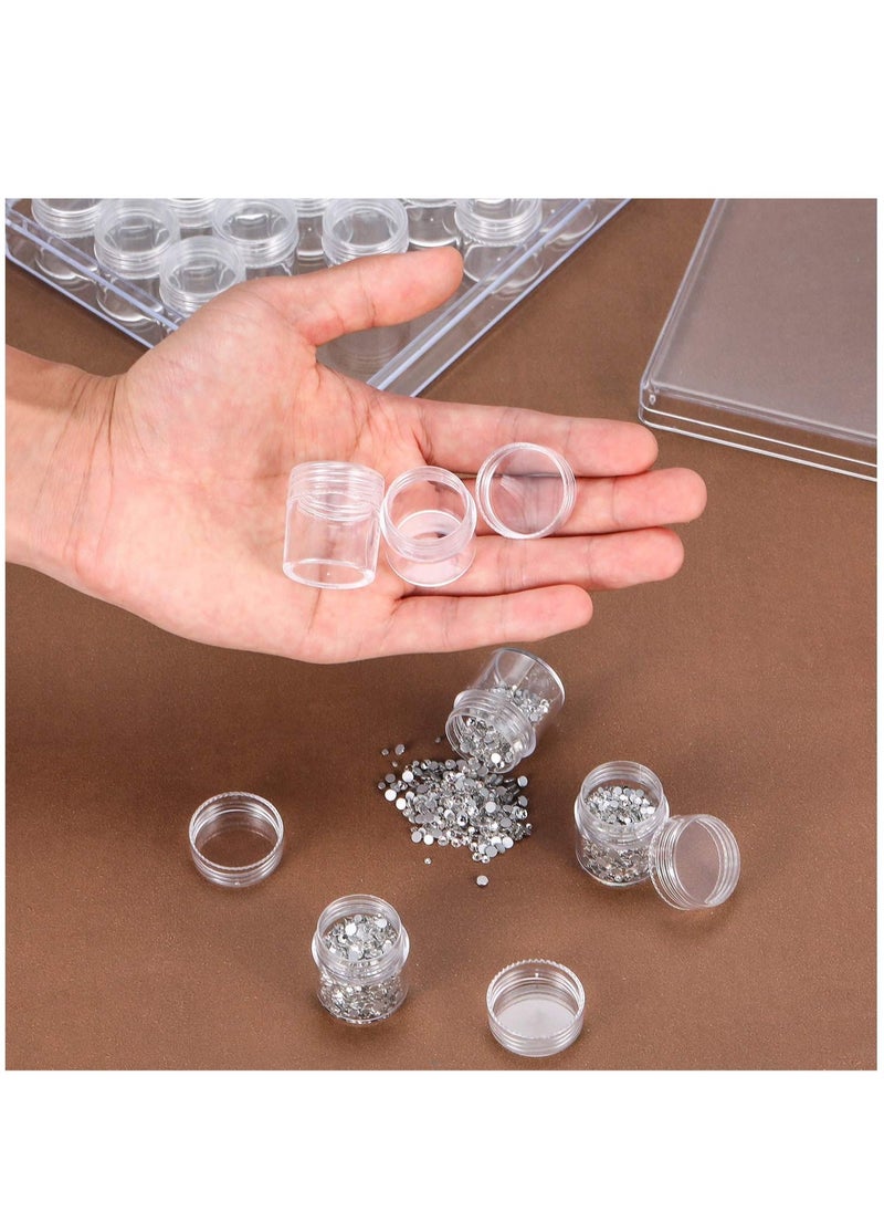 SYOSI - Clear Plastic Bead Storage Containers Set with 30 Pieces Storage Jars Diamond Painting Accessory Box Transparent Bottles with Lid for DIY Diamond, Nail and Other Small Items - Image 1