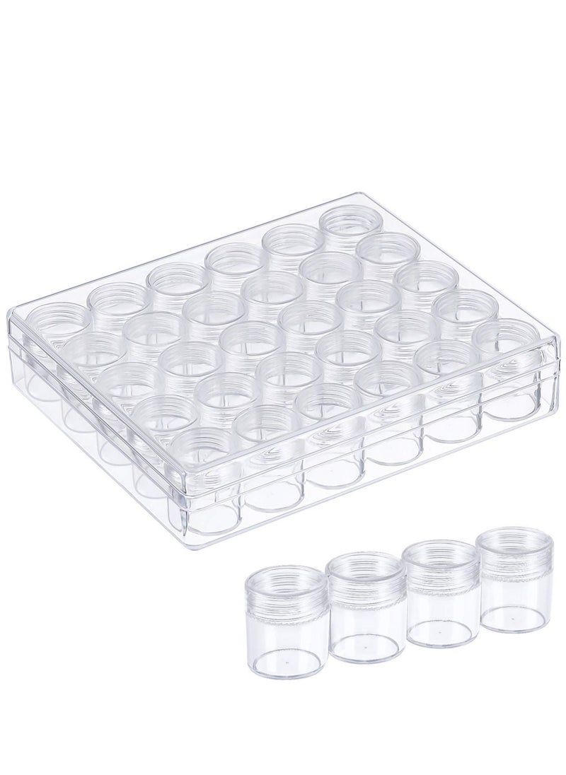 SYOSI - Clear Plastic Bead Storage Containers Set with 30 Pieces Storage Jars Diamond Painting Accessory Box Transparent Bottles with Lid for DIY Diamond, Nail and Other Small Items - Image 1
