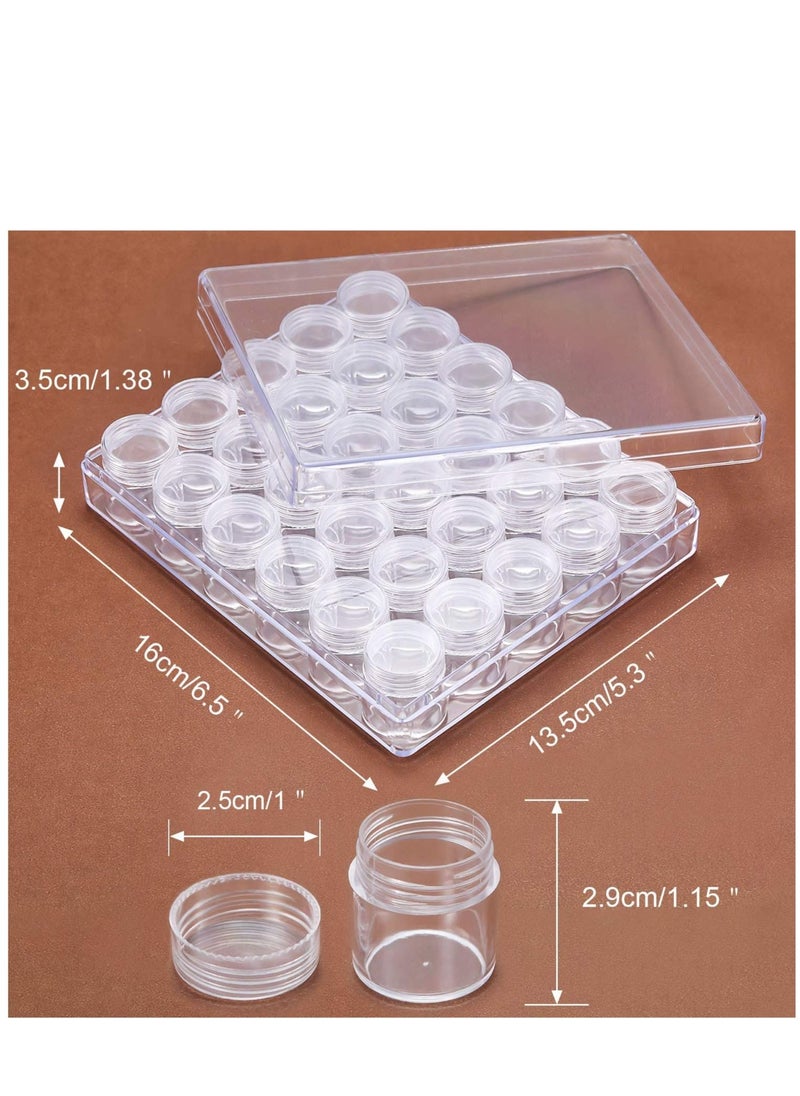 SYOSI - Clear Plastic Bead Storage Containers Set with 30 Pieces Storage Jars Diamond Painting Accessory Box Transparent Bottles with Lid for DIY Diamond, Nail and Other Small Items - Image 1