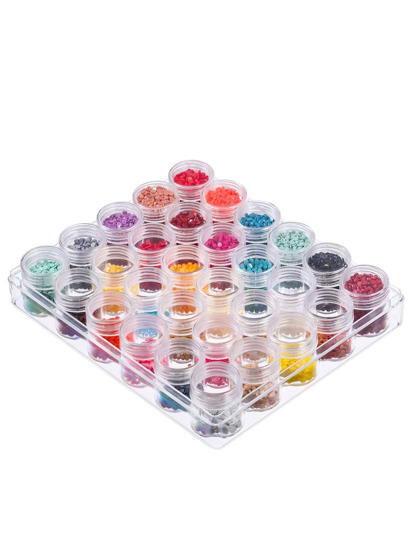 SYOSI - Clear Plastic Bead Storage Containers Set with 30 Pieces Storage Jars Diamond Painting Accessory Box Transparent Bottles with Lid for DIY Diamond, Nail and Other Small Items - Image 1