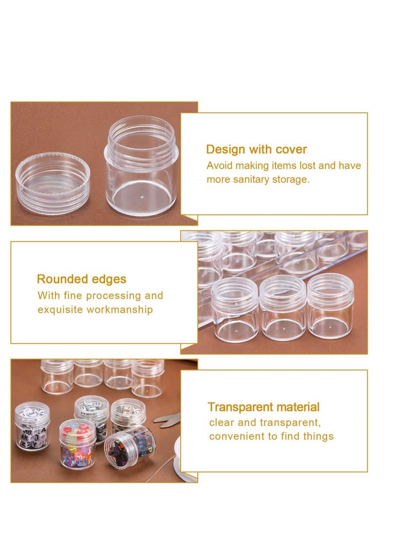 SYOSI - Clear Plastic Bead Storage Containers Set with 30 Pieces Storage Jars Diamond Painting Accessory Box Transparent Bottles with Lid for DIY Diamond, Nail and Other Small Items - Image 1