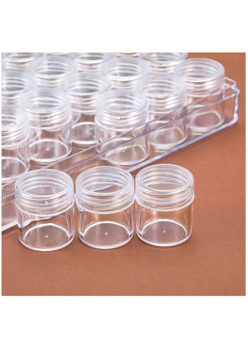 SYOSI - Clear Plastic Bead Storage Containers Set with 30 Pieces Storage Jars Diamond Painting Accessory Box Transparent Bottles with Lid for DIY Diamond, Nail and Other Small Items - Image 1