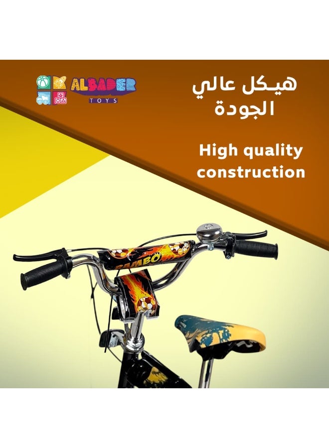 Rambo Freestyle Kids Bike with Adjustable Seat, 12 Inch Rambo Children Bikes for Kids Age 3-6 Years With Passenger Rear Seat, Kids Bike With Hand Brake and Two Flashing Training Wheels - Image 4