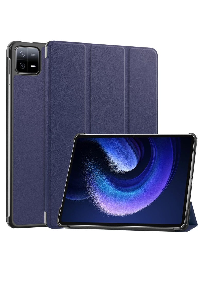 Mmmon Case for XIAOMI Pad 6/Pad 6 Pro,Ratesell Lightweight Trifold Stand Smart Case Cover with Auto Wake Sleep for XIAOMI Pad 6/Pad 6 Pro(Blue) - Image 1