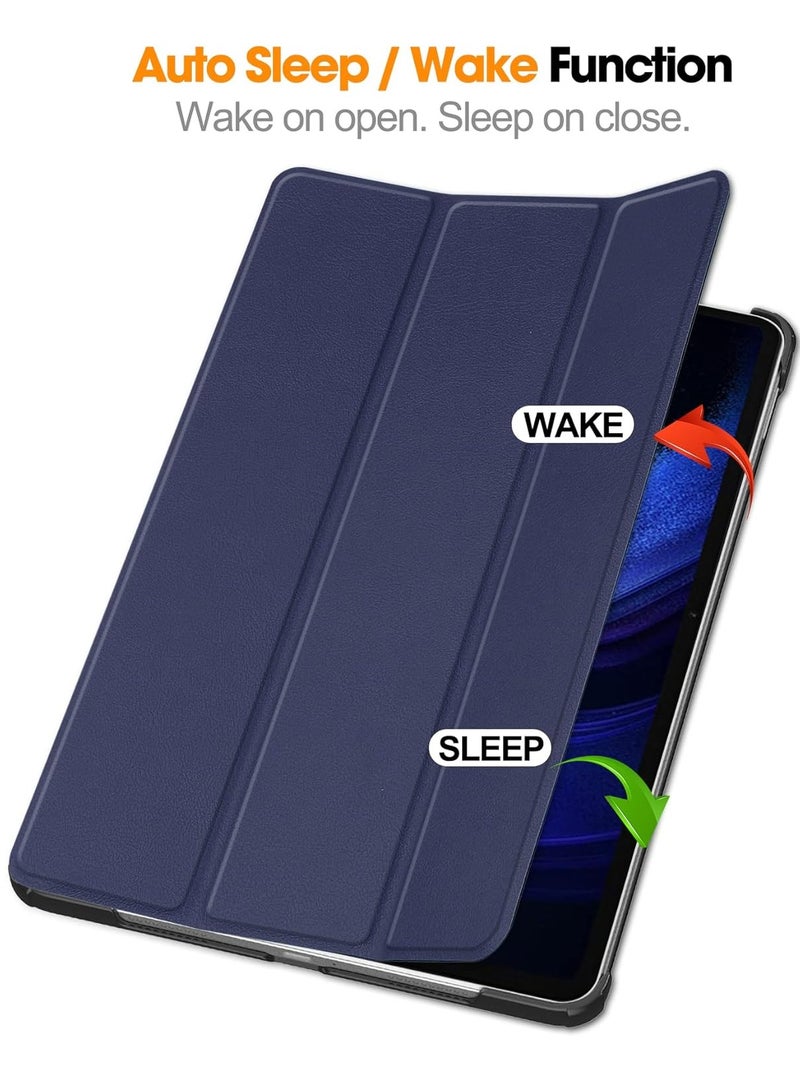 Mmmon Case for XIAOMI Pad 6/Pad 6 Pro,Ratesell Lightweight Trifold Stand Smart Case Cover with Auto Wake Sleep for XIAOMI Pad 6/Pad 6 Pro(Blue) - Image 2