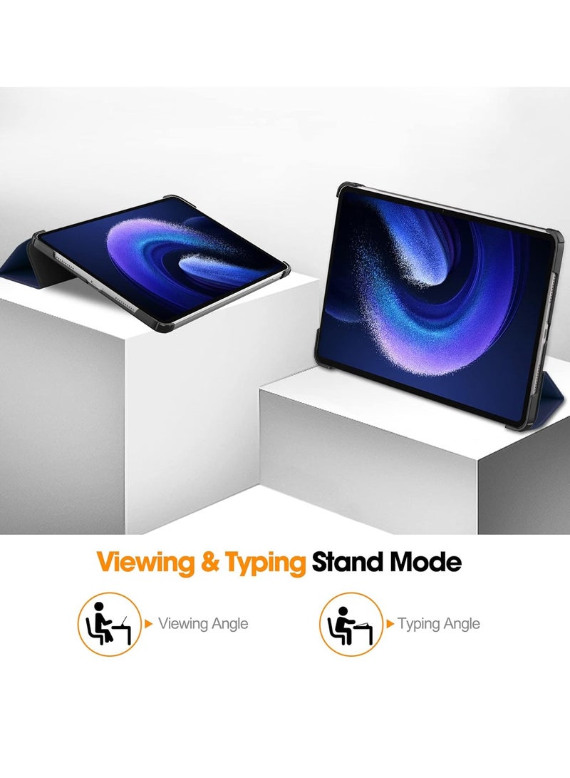 Mmmon Case for XIAOMI Pad 6/Pad 6 Pro,Ratesell Lightweight Trifold Stand Smart Case Cover with Auto Wake Sleep for XIAOMI Pad 6/Pad 6 Pro(Blue) - Image 3