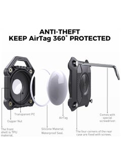 Hihonor 2 Pack Waterproof Airtag Holder, Air Tag Keychain, Anti-Theft Protective Tracker Case with Key Ring for Apple Air Tags, IP68 Airtags Case for Men's Wallet Luggage, Keys, Bags, Dog Pet Collar  - Image 4