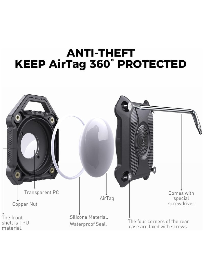 Hihonor 2 Pack Waterproof Airtag Holder, Air Tag Keychain, Anti-Theft Protective Tracker Case with Key Ring for Apple Air Tags, IP68 Airtags Case for Men's Wallet Luggage, Keys, Bags, Dog Pet Collar  - Image 4