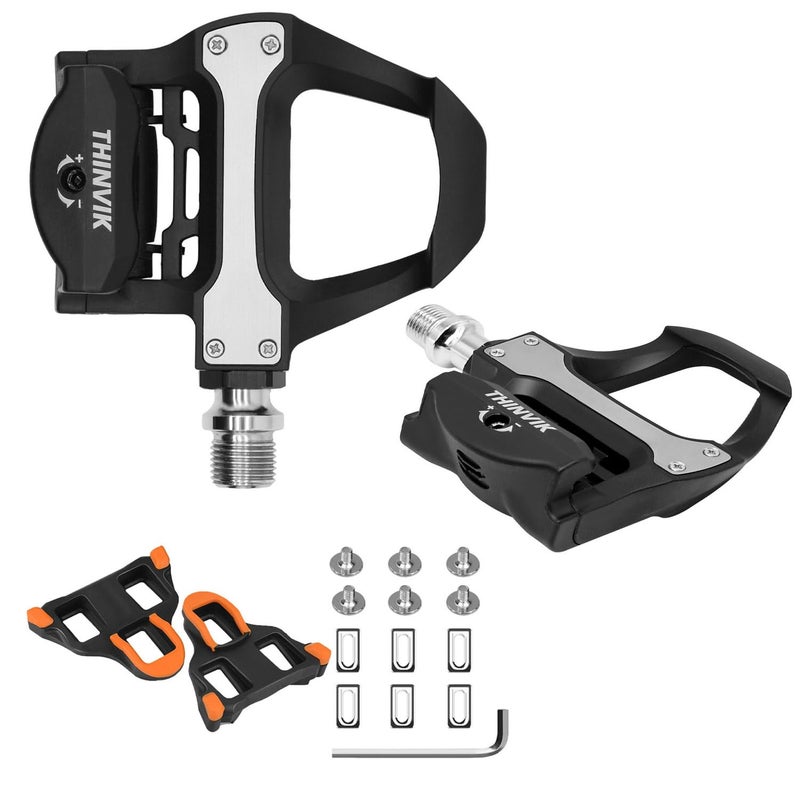 Thinvik Clipless Pedals Road Bike Cycling Pedals with Cleats Compatible with Shimano SPD SL System Pedal Center 53mm - Image 1