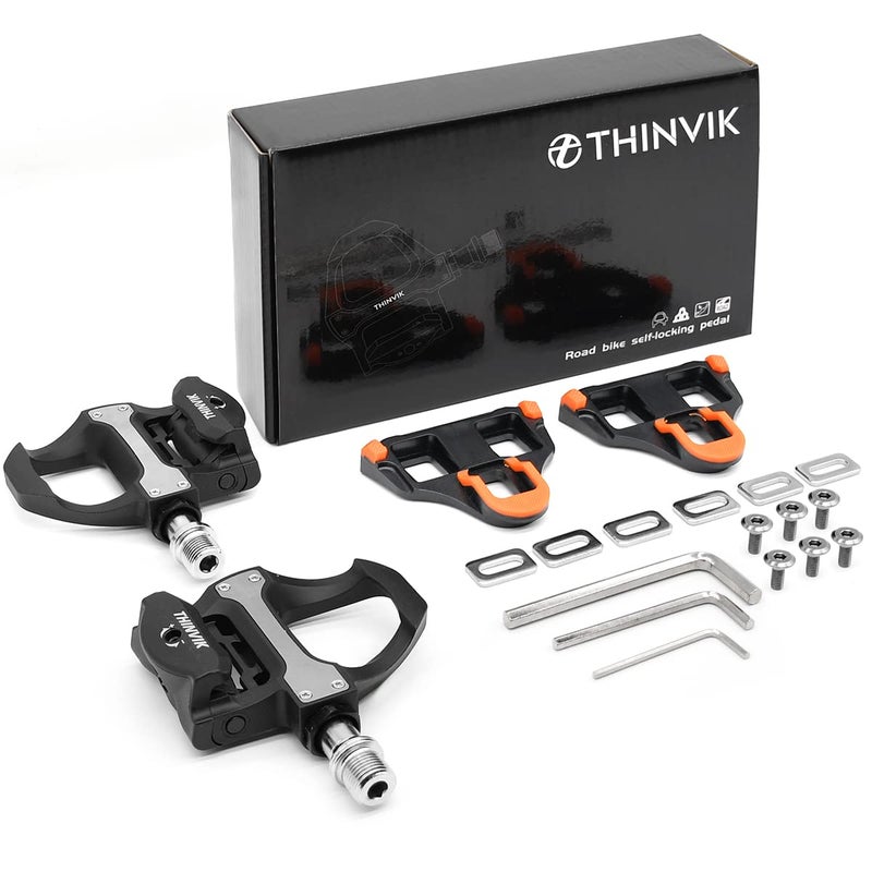 Thinvik Clipless Pedals Road Bike Cycling Pedals with Cleats Compatible with Shimano SPD SL System Pedal Center 53mm - Image 5