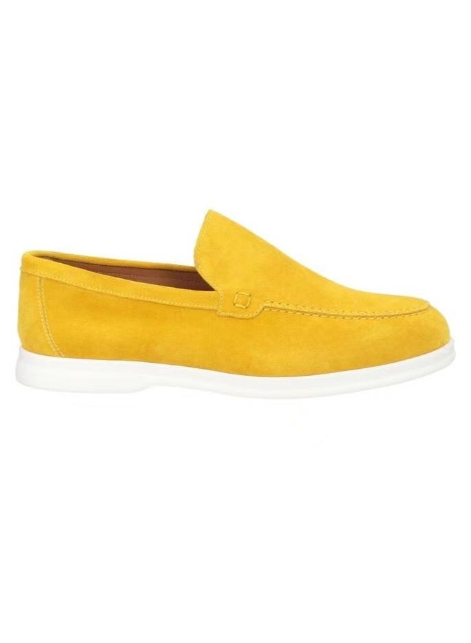 Loquat Men's Classic Loafers Slip-On Suede Shoes Lightweight And Breathable With Rubber Sole Stylish Loafers Yellow 
