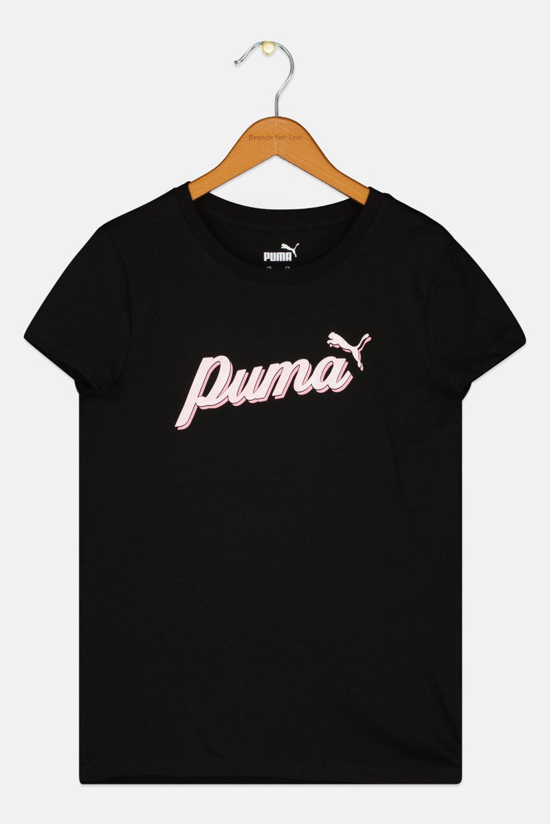 PUMA Kids Girl Short Sleeve Outdoor T-shirt, Black - Image 3