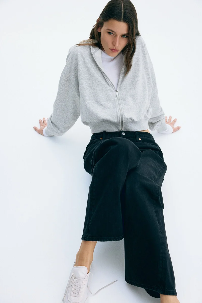H&M  Short zip-through hoodie for Women | Best Price UAE