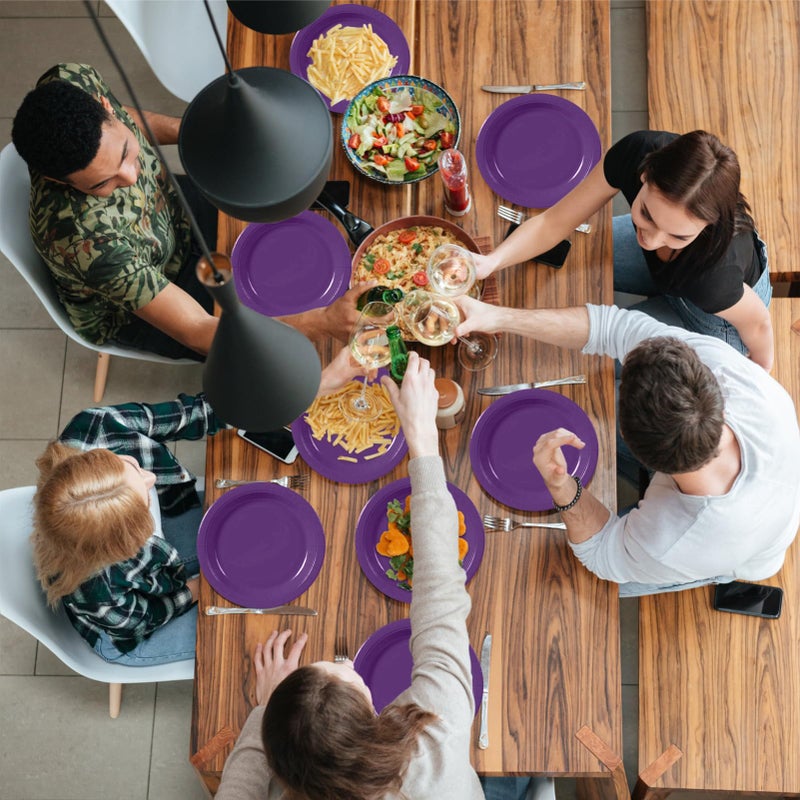 Aixuler 40Pcs Disposable Paper Plates Purple Including 20pcs 9"" and 20pcs 7"" Plates Strong and Sturdy Disposable Plates for Party  Dinner  Holiday  Picnic Birthday Party  Dinner Table  Wedding - Image 4