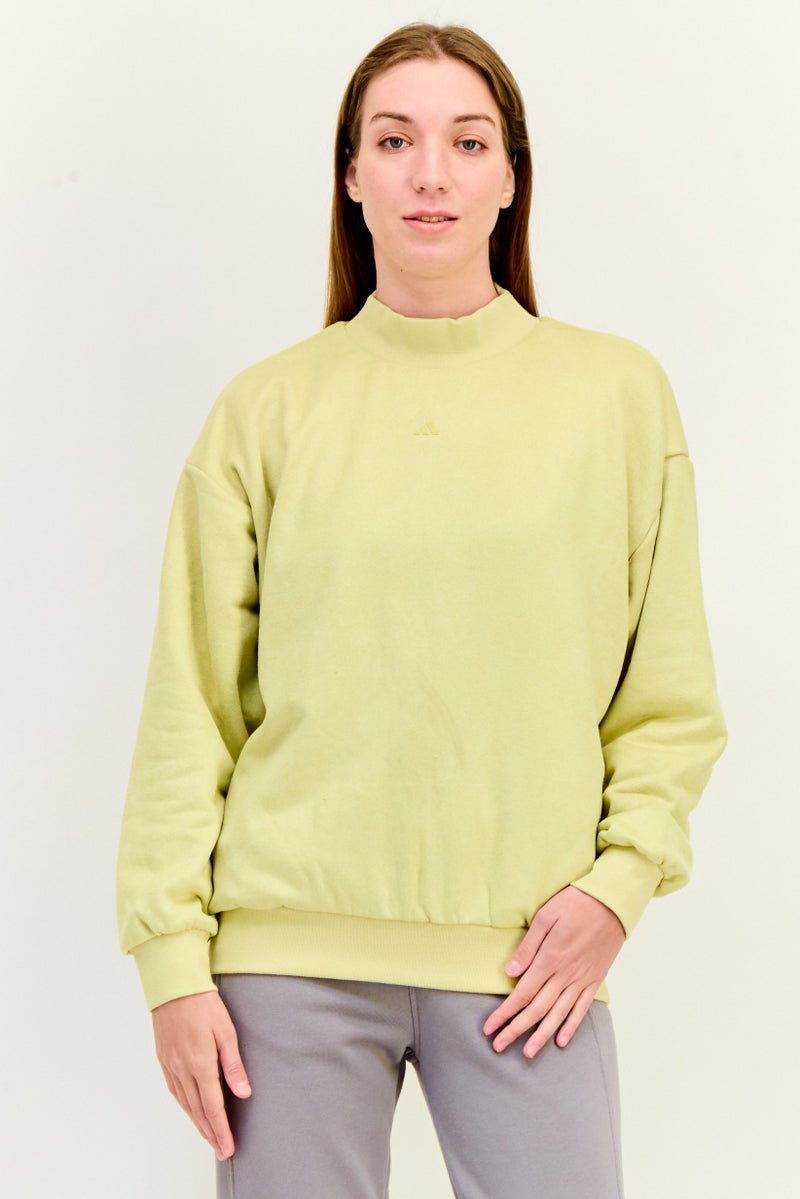Adidas Women Sportswear Fit Long Sleeve Outdoor Sweatshirt, Yellow  - Image 1