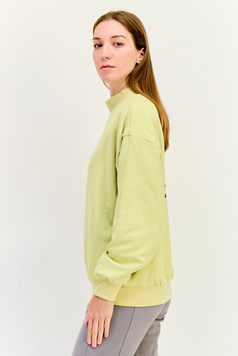 Adidas Women Sportswear Fit Long Sleeve Outdoor Sweatshirt, Yellow  - Image 4