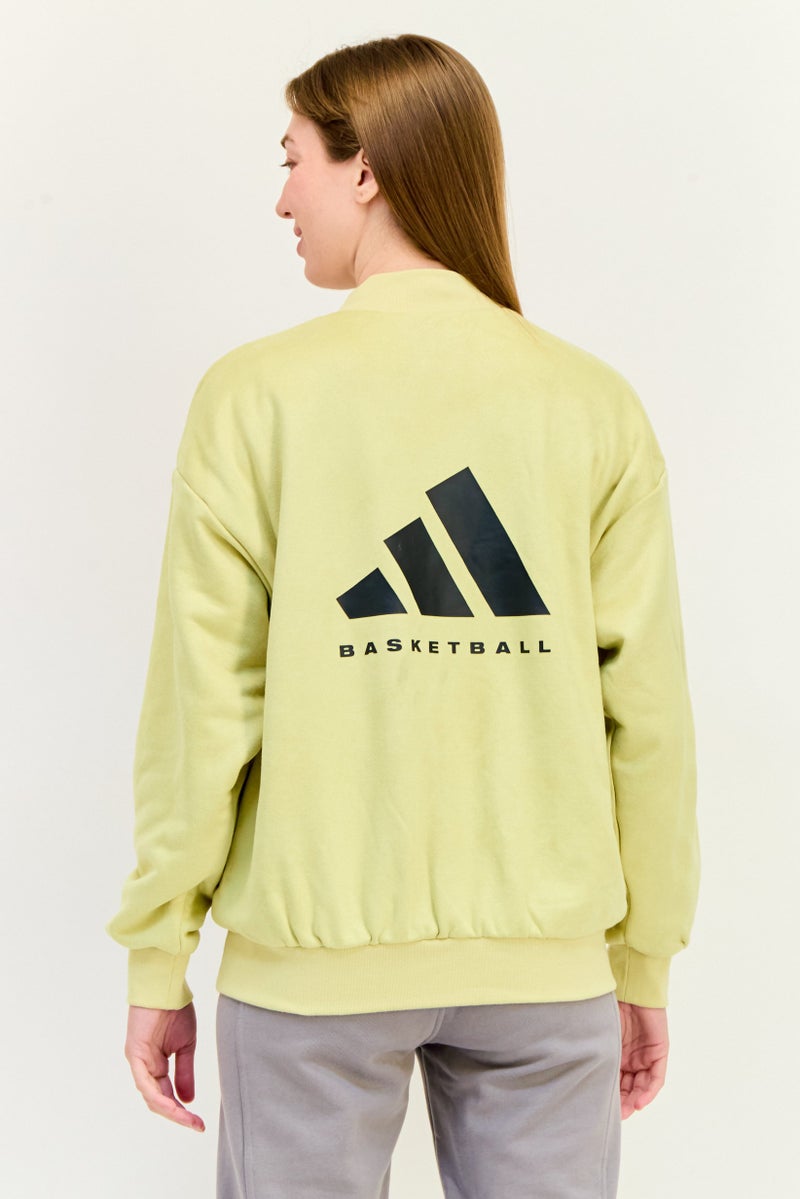 Adidas Women Sportswear Fit Long Sleeve Outdoor Sweatshirt, Yellow  - Image 3