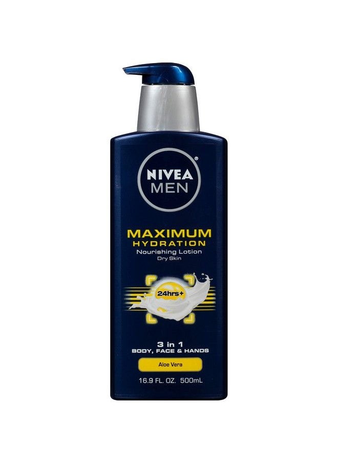 NIVEA MEN - Maximum Hydration Body Lotion 3In1 Nourishing Lotion For Men 16.9 Fl Oz Bottle - Image 1
