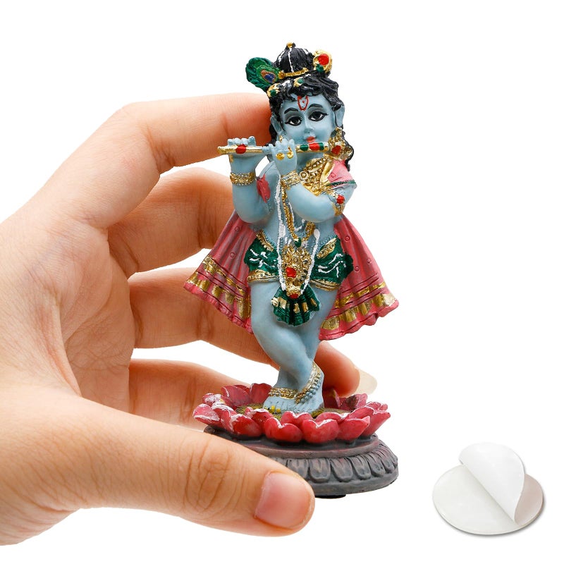 BangBangDa Krishna Statue for Car Dashboard 39H Polystone Hindu God Krishna for Vehicle Decor Birthday Gifts for Indian Friend Wedding Diwali Murti President Temple Mandir Altar Pooja Item