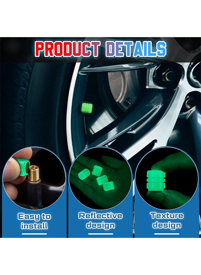HY 20 Pcs Glow in The Dark Tire Valve Caps Glow in The Dark Valve Stem Caps Glow in The Dark Tire Caps Glow in The Dark Valve Caps for Most Cars Motorcycles Bicycles (5Colors)  - Image 4