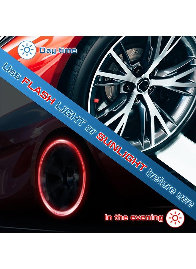HY 20 Pcs Glow in The Dark Tire Valve Caps Glow in The Dark Valve Stem Caps Glow in The Dark Tire Caps Glow in The Dark Valve Caps for Most Cars Motorcycles Bicycles (5Colors)  - Image 3