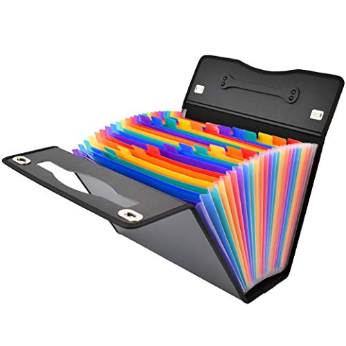 CNK Accordion File Folders with 24 Pockets Organizer for Document Paper Storage Folder Documents Expanding Binder Folio Pocket Receipt Filing Expandable Files Dividers Labels Letter Durable Handle - Image 2