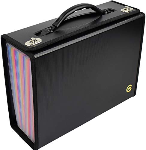 CNK Accordion File Folders with 24 Pockets Organizer for Document Paper Storage Folder Documents Expanding Binder Folio Pocket Receipt Filing Expandable Files Dividers Labels Letter Durable Handle - Image 1