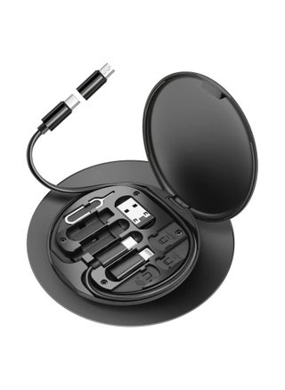 USB Cable Converter Storage Box, Multi-type Charging Line Adapter, Micro Lightning Type-C Data Transfer Tool, Includes SIM Card Slot and Tray Eject Pin, Used as a Mobile Phone Holder, Black and White Number of Ports: 4 - pzsku/Z17C38E87BB79EF4B118FZ/45/1742772476/767a79a8-1c82-4a91-9c93-25709252d473