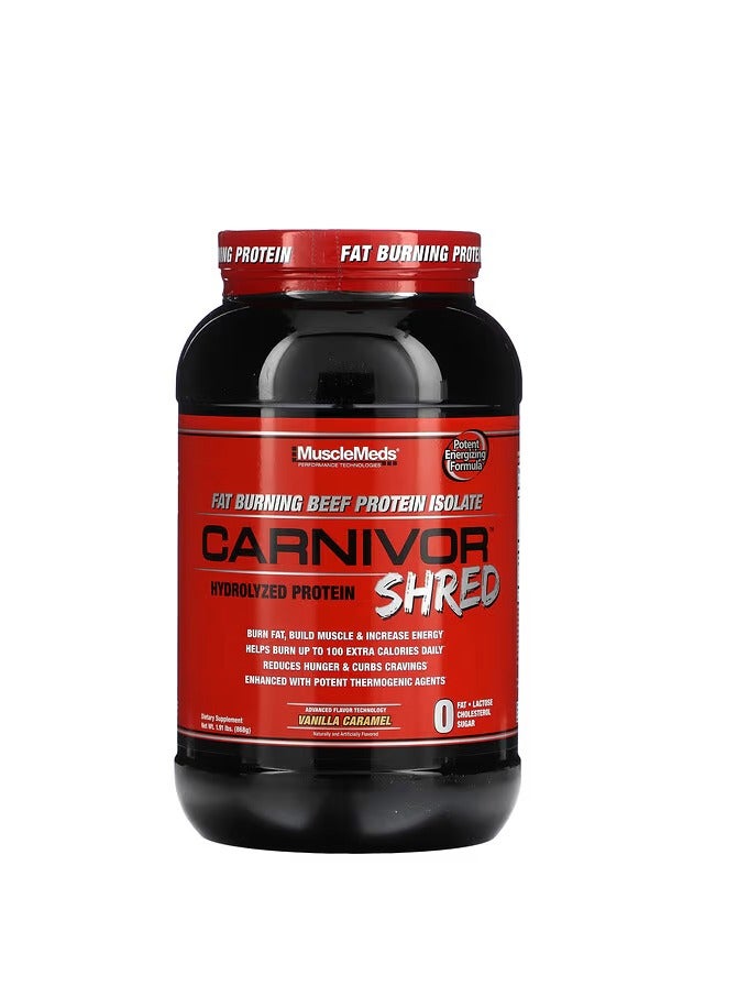 MuscleMeds, Carnivor Shred, Hydrolyzed Protein, Vanilla Caramel, 1.91 lbs (868 g) - Image 1