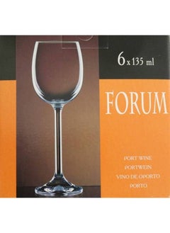 BOHEMIA Bohemia Crystal Clear Drinking Glasses Forum Set Of 6 135 Ml  - Image 1