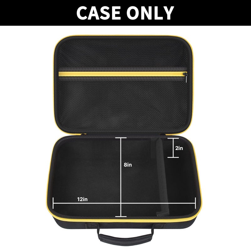 Grapsa Hard Storage Tools Case, Store for DeWalt Drill Tools & Angle Grinder/for AstroAI Tire Inflator and More - 12"x8"x2" with Mesh Pocket & Comfort Handle - Image 2