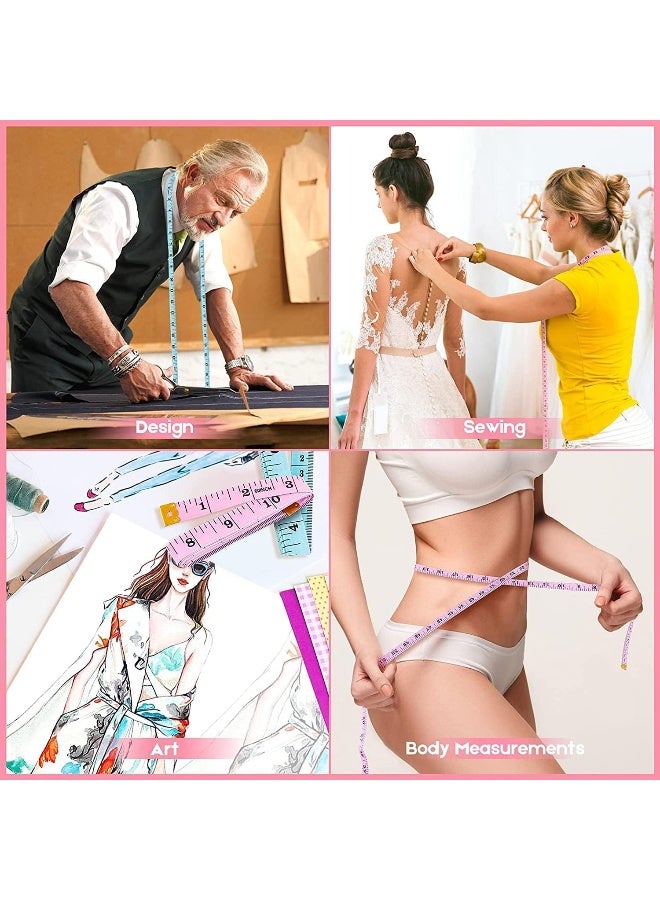 MOMENT 3 Pack Soft Measuring Tape For Body, Double Scale Fabric Craft Tape Measure Sewing Tailor Cloth Flexible Ruler For Weight Loss 60 Inch/150Cm - Image 4