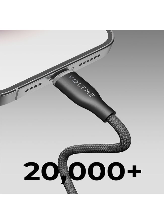 فولتمي سلك شاحن فولتمي سلسلة روج مظفر من USB-C إلى آيفون بطول 2 م وبقوة 30 واط - أسود - Image 3