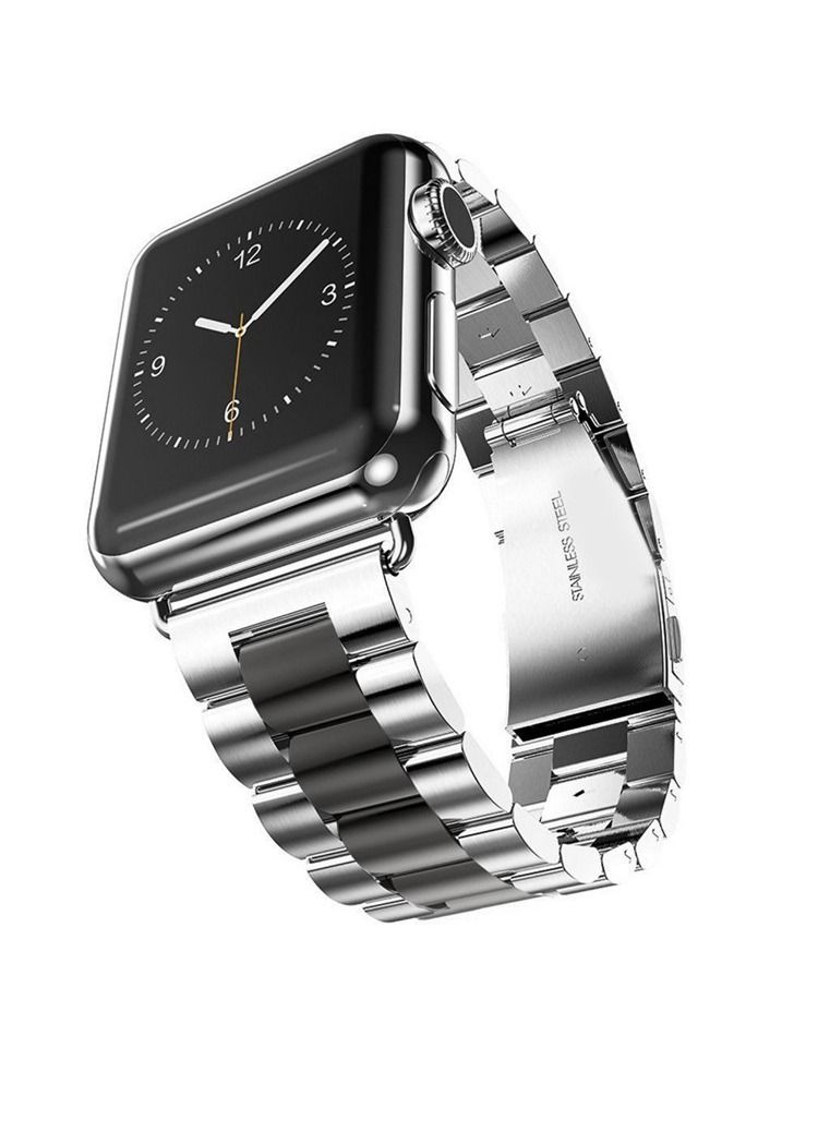 Metal Bands Compatible with Apple Watch Band 45mm, Stainless Steel Magnetic Absorption Strap, Wristband for iWatch Band for Apple Watch Series 7/ - Image 1