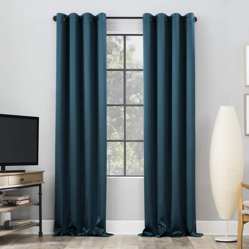 Sun Zero ستارة صن زيرو نوردك 2-pack بمستوى مسرحي 100% حجب كامل للضوء مع حلقات، 52" × 96"، أزرق مائل إلى الأخضر - Image 3