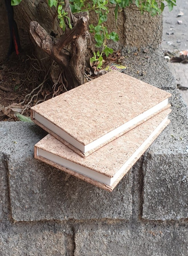 INNAXA A5 Kraft Book Pack of 2 Hardbound, Paper | 120 GSM- Cork Fabric - Image 2