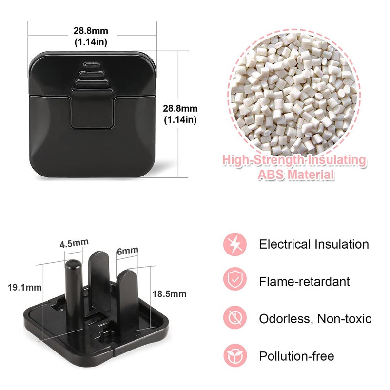 Babepai Outlet Covers Babepai 38-Pack Black Child Proof Electrical Protector Safety Improved Baby Safety Plug Covers - Image 3