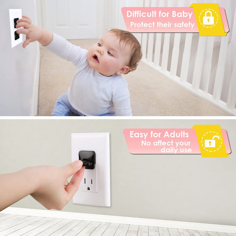 Babepai Outlet Covers Babepai 38-Pack Black Child Proof Electrical Protector Safety Improved Baby Safety Plug Covers - Image 4