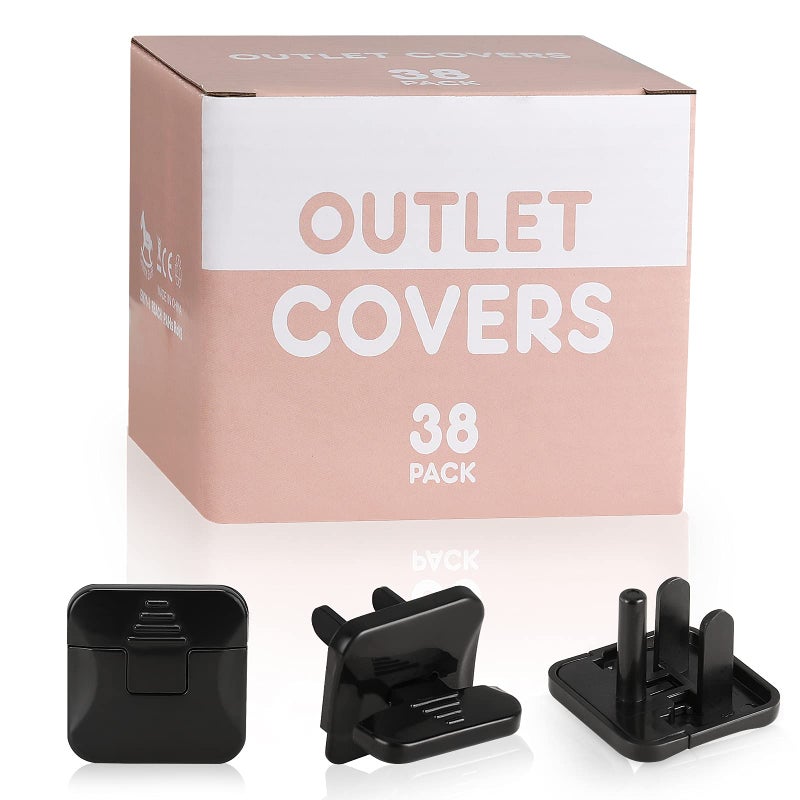 Babepai Outlet Covers Babepai 38-Pack Black Child Proof Electrical Protector Safety Improved Baby Safety Plug Covers - Image 1