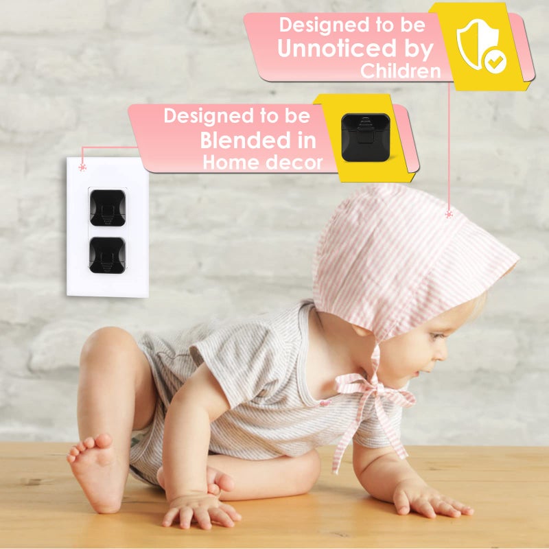 Babepai Outlet Covers Babepai 38-Pack Black Child Proof Electrical Protector Safety Improved Baby Safety Plug Covers - Image 5