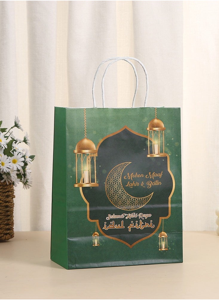 LKTOCAFT - 6 Pieces Kraft Paper Gift Bags for Holidays and Festive Day, Party Bags with Handles for Candy Desserts and Jewelry Gifts, Party Favor Bags and Party Supplies,Medium Size - Image 1