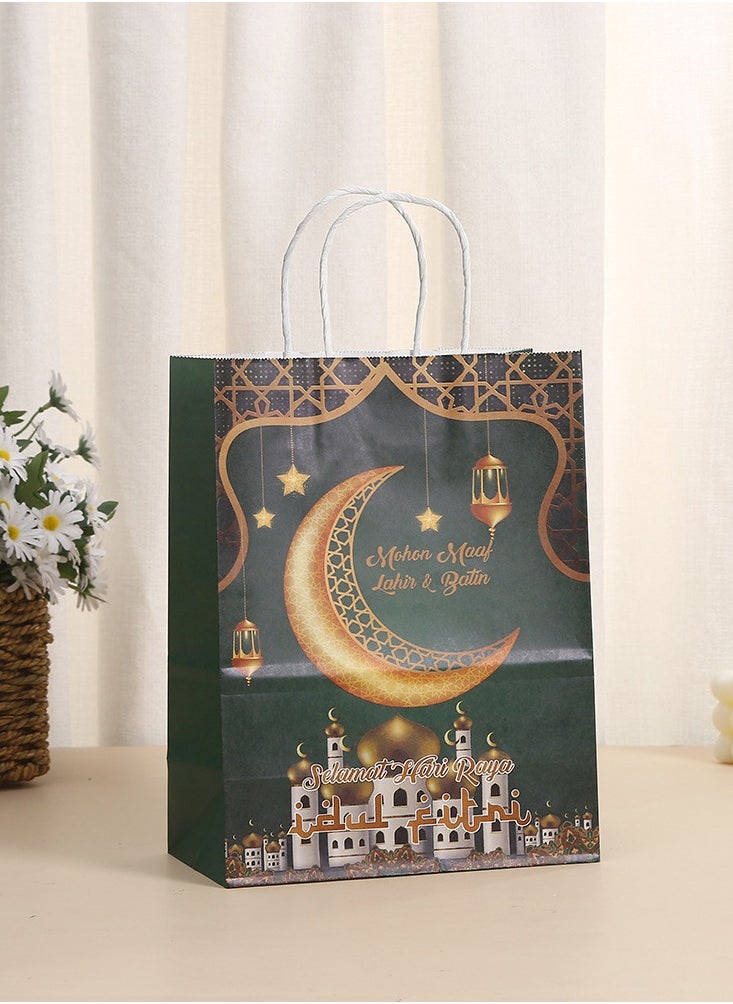 LKTOCAFT - 6 Pieces Kraft Paper Gift Bags for Holidays and Festive Day, Party Bags with Handles for Candy Desserts and Jewelry Gifts, Party Favor Bags and Party Supplies,Medium Size - Image 1