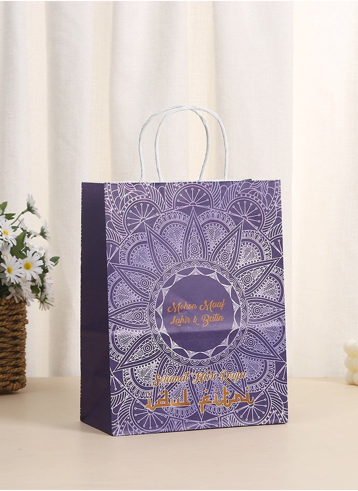 LKTOCAFT - 6 Pieces Kraft Paper Gift Bags for Holidays and Festive Day, Party Bags with Handles for Candy Desserts and Jewelry Gifts, Party Favor Bags and Party Supplies,Medium Size - Image 1