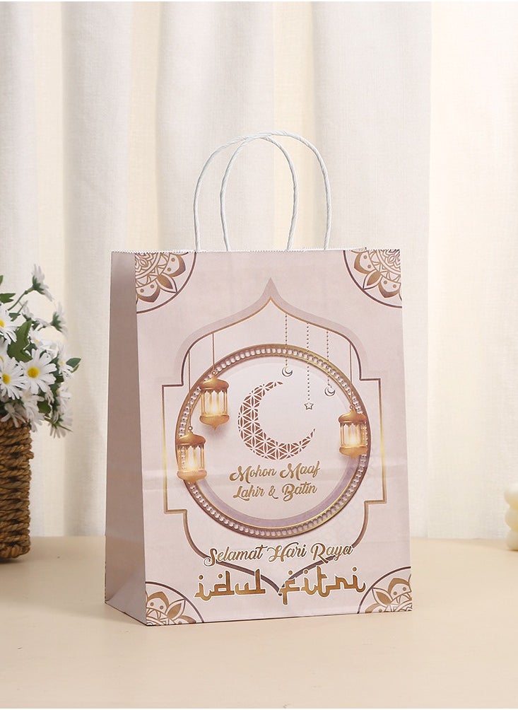 LKTOCAFT - 6 Pieces Kraft Paper Gift Bags for Holidays and Festive Day, Party Bags with Handles for Candy Desserts and Jewelry Gifts, Party Favor Bags and Party Supplies,Medium Size - Image 1