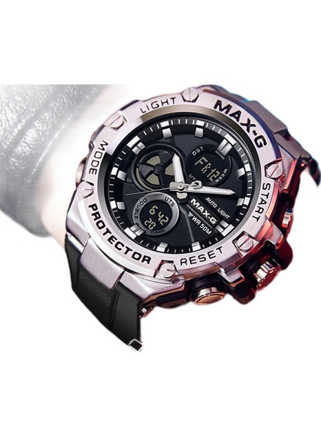 MAX-G ساعة إلكترونية متعددة الوظائف للرجال من ستيل هارت، عصرية، مقاومة للماء، مضيئة، هدية عيد ميلاد للصديق - Image 2