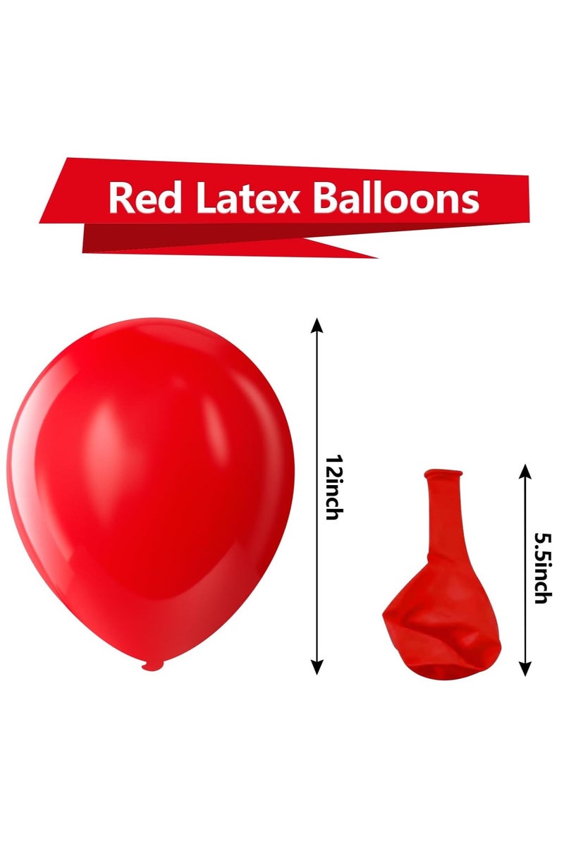 100 Pack 12 inch Round Helium Red Balloons for Wedding Anniversary Birthday Party Decorations - Image 2