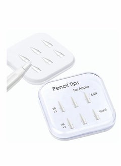 KASTWAVE Pencil Tips for Apple Pencil, Compatible with Apple Pencil 2nd Gen and 1st Gen, Soft and Hard, Double Layered Pencil Tip 6 Pack  - Image 1