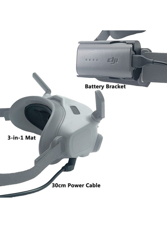 JCHPINE Goggles 2 Battery Bracket Holder and Power Cable for DJI Avata Goggles 2, Battery Recharging Wire/Clip for Avata Goggles 2, Protective Cover for DJI Avata Combo Goggles 2 Lens Protector Accessories